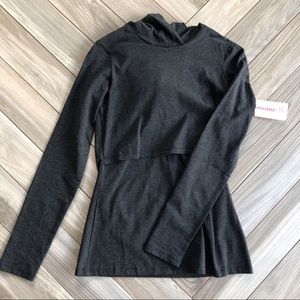 Momzelle NURSING Charcoal Grey Sweater Top Hoodie